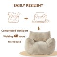 thumbnail image 4 of Ebenchico 3ft Bean Bag Chair for Adults Teens Kids with Armrests, Striped Fuzzy BeanBag Chairs with Filling, Beige, 4 of 12