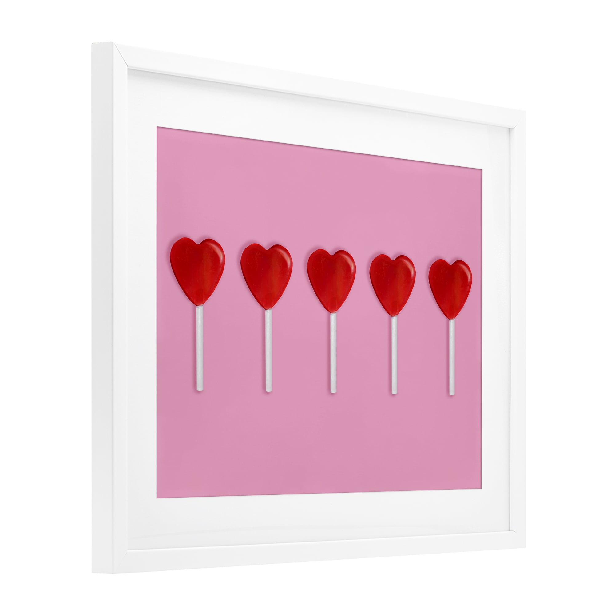 Stupell Industries Valentine's Heart Pops White Framed Print Under Glass, design by LISH Creative