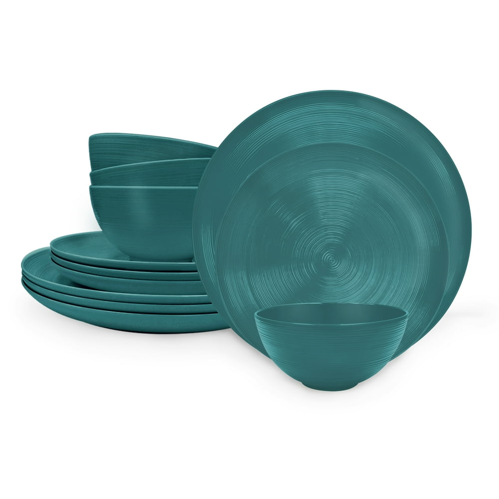 Zak Designs American Conventional Melamine 12 Piece Dinnerware Set