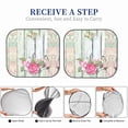 thumbnail image 6 of Windshield Sun Shade, Vintage Wood with Floral Foldable Car Sun Shade Windshield for Front, 2 Pieces, 6 of 7