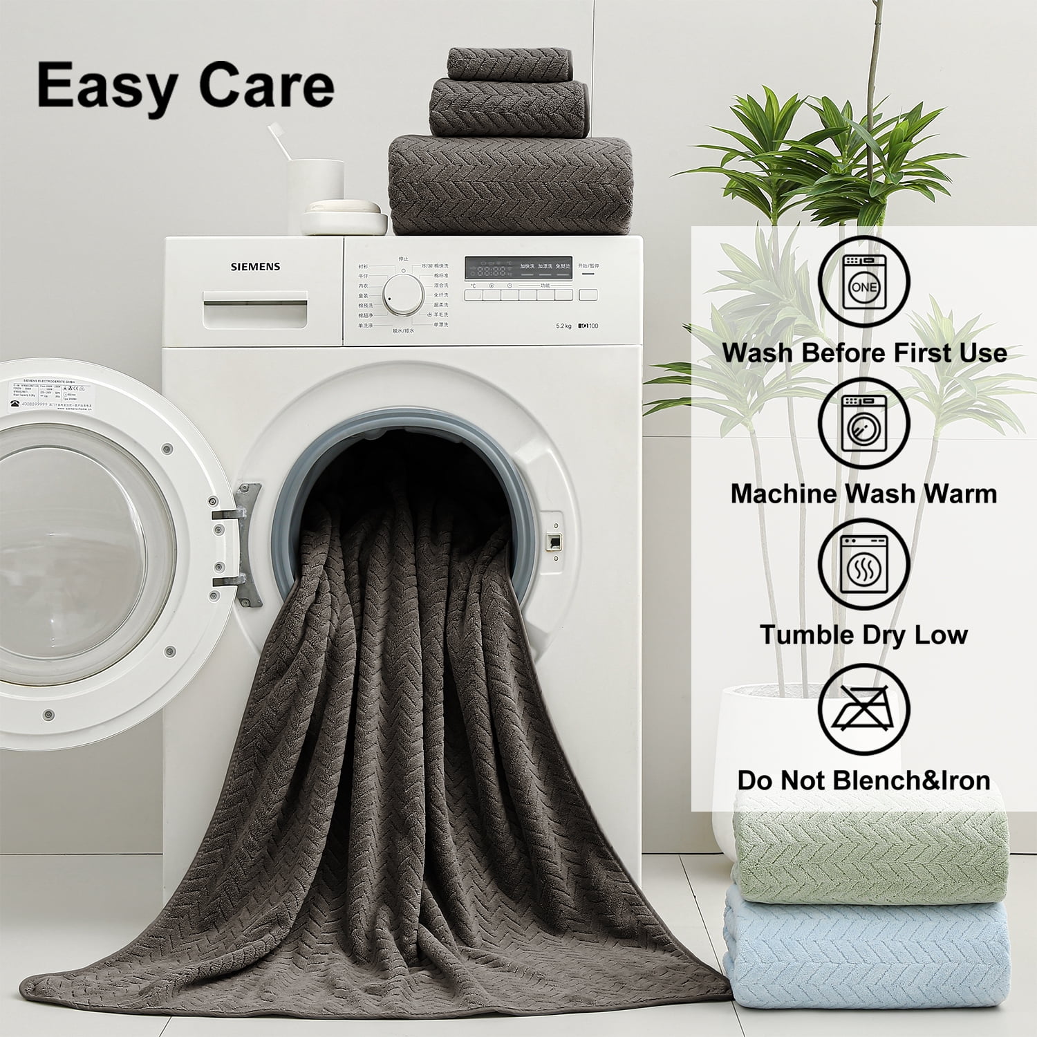 Beartech 8 Piece Bath Towel Set |2 Oversized Large Bath Towels Sheet, 2 Hand Towels & 4 Washcloths| Ultra Soft Towel Set Highly Absorbent Quick Dry Hotel Towel Collection