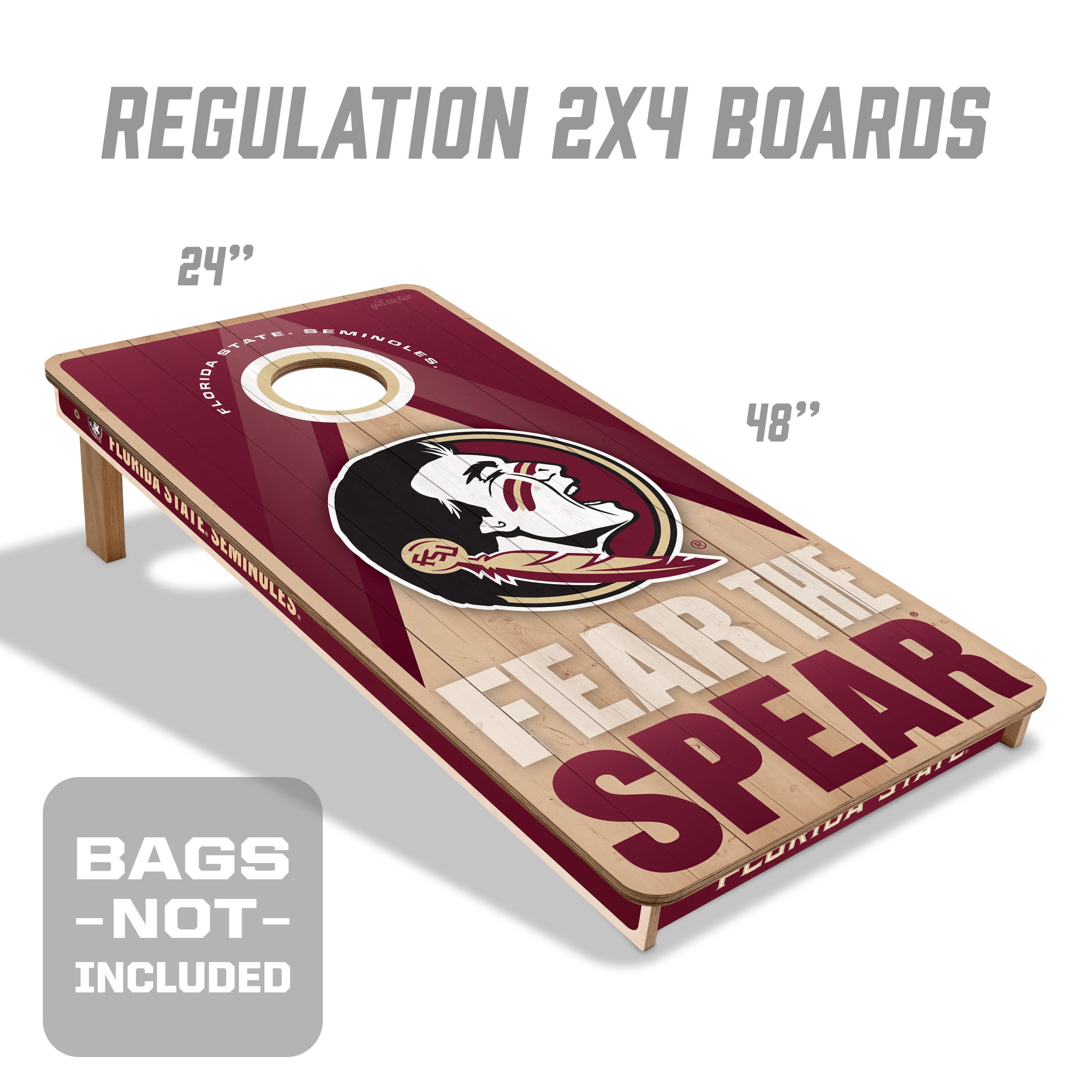 YouTheFan NCAA Florida St Seminoles 2x4 Slogan Series Cornhole NO BAGS
