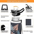 thumbnail image 4 of Pig Officer Sunglasses Sports Water Bottle Portable Travel Mug 32oz BPA Free Leak Proof Straw Transparent Tritan for Gym Yoga Cycling Camping, 4 of 7
