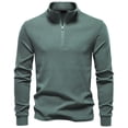 thumbnail image 3 of Lmnyox Men's Thermal Tops Long Sleeve Half Zip Stand Collar Shirts Fall Winter Solid Fashion T Shirts, 3 of 4