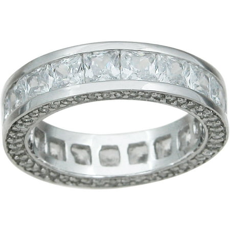 CZ Sterling Silver Princess Eternity Ring