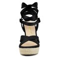 thumbnail image 6 of BLISSFUL STEP Women's Crisscross Espadrille Platform Lace Up Wedge Sandals, 6 of 8
