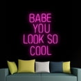 thumbnail image 4 of Handmadetneonsign Babe You Look So Cool Neon Sign, Cocktails Wall Art Decor, Bar Pub Bedroom Wall Decor, 4 of 5