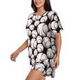thumbnail image 5 of Sigee Cute Baseball for Sleepwear Casual Pjs with Pockets Women's Pajamas Sets Shorts 2 Piece Short Sleeve Lounge Sets Large, 5 of 9