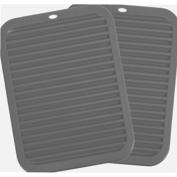 2 PCS (9"x12") Silicone Trivet Mats - Multi-Purpose & Versatile Hot Pads for Kitchen, Non-Slip Pot Holder for Countertop, Food Grade Silicone Drying Mat