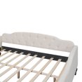 thumbnail image 3 of Euroco Upholstered Full Bed, Tufted Daybed, Beige, 3 of 12