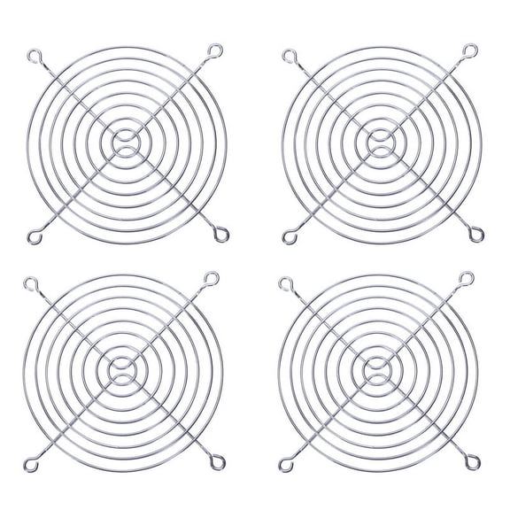 4X PC DC Fan Grill Protector Metal Finger Guard 120mm 12cm Silver Tone