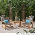 thumbnail image 3 of Christopher Knight Home Hampton Outdoor 3 Piece Wood and Wicker Club Chairs and Side Table Set by, 3 of 5