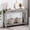 Grey, variant on Rattan Console Table with 2 Drawers, 46 Inch Narrow Entryway Table with Industrial Metal Frame, Boho Sofa Table for Hallway, Living Room, and Foyer, Natural Wood Finish