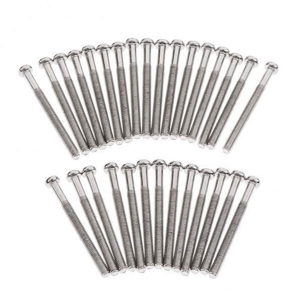 2x Paquete duradero de 30 tornillos de montaje fijo de pastilla de doble bobina de guitarra eléctrica M3 plateado 2 piezas