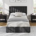 thumbnail image 2 of Kojooin Vertical Soft-Covered Plastic Drawer Bed, Adjustable Height Headboard, Large Bed Frame with Storage Space, 2 of 8