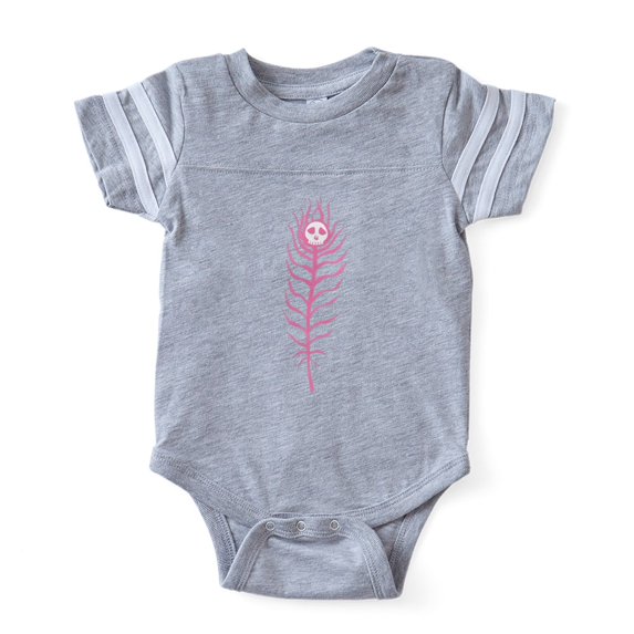 CafePress - Peacockgoth Feather_Pk - Cute Infant Baby Football Bodysuit