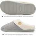 thumbnail image 2 of Womens Slipper Warm Comfy Memory Foam House Slippers Knitted Shoes Faux Fur Lined Anti-Skid Rubber Sole Bedroom Cozy Indoor Outdoor Slippers, 2 of 12