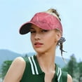 thumbnail image 5 of PAYOHTO Pink Romantic Paris Sun Visor Ponytail Tennis Hat for Teen Women Breathable Polyester Sun Golf Cap for Men Outdoor Sports Visors Hats for Summer, 5 of 8