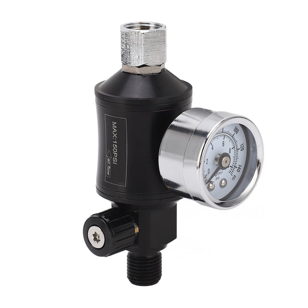 Regulador de Presión de Aire Neumós, Long Life Alta Precisión Fácil Regulador de Medidor de Aire Limpio 1/4 Pulgada de Entrada 0-150 PSI Para Químicos
