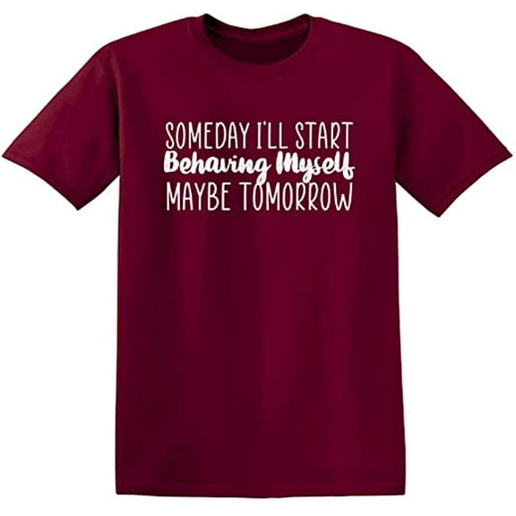Redbarn Someday I Will Start Behaving Myself Maybe Tomorrow Funny Sarcastic Gift Mens Graphic T Shirts