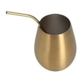 thumbnail image 3 of Vaso De Vino 500 Ml Copas De Vino De Oro Individuales Capa Taza De Cerveza Copa De Vino De Acero Inoxidable 304 Con Pajita Copa Reutilizable Para Bar Hogar # 2, 3 of 7