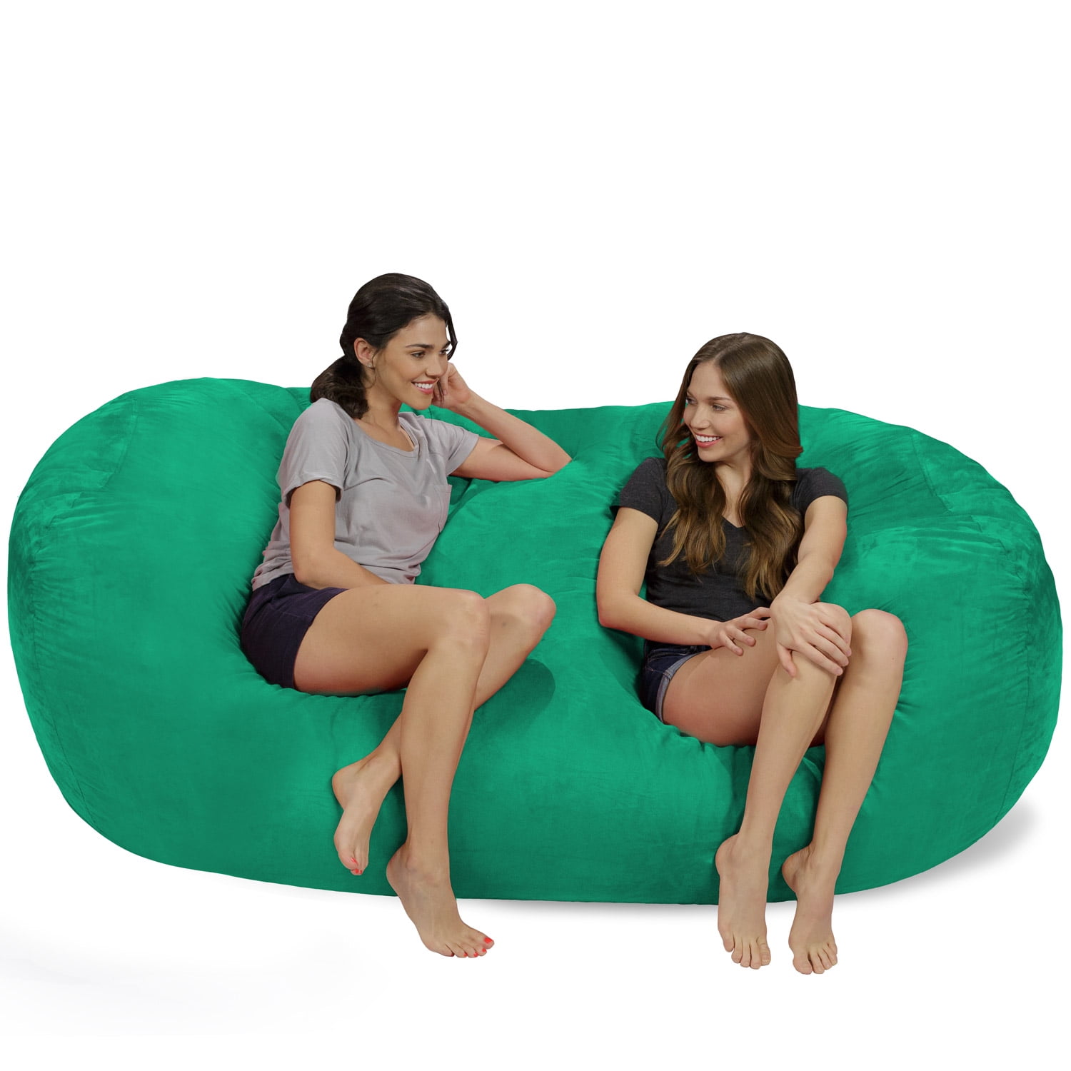 Chill Sack Bean Bag Chair, Memory Foam Lounger with Microsuede Cover, Kids, Adults, 7.5 ft, Tide Pool