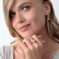 thumbnail image 4 of Gem Stone King 18K Rose Gold Plated Silver Rose Rose Quartz and White Moissanite Ring for Women (2.47 Cttw, Gemstone Birthstone, Heart Shape 8MM, Available in Size 5,6,7,8,9), 4 of 4