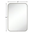 thumbnail image 5 of TEHOME Oil Rubbed Bronze Bathroom Mirror, 24x36 Inches, Contemporary Rounded Rectangle, 5 of 7