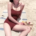 thumbnail image 1 of WREESH Femmes Rétro Bandage Impression Couleur Unie Maillot de Bain une Pièce Bikini, 1 of 2