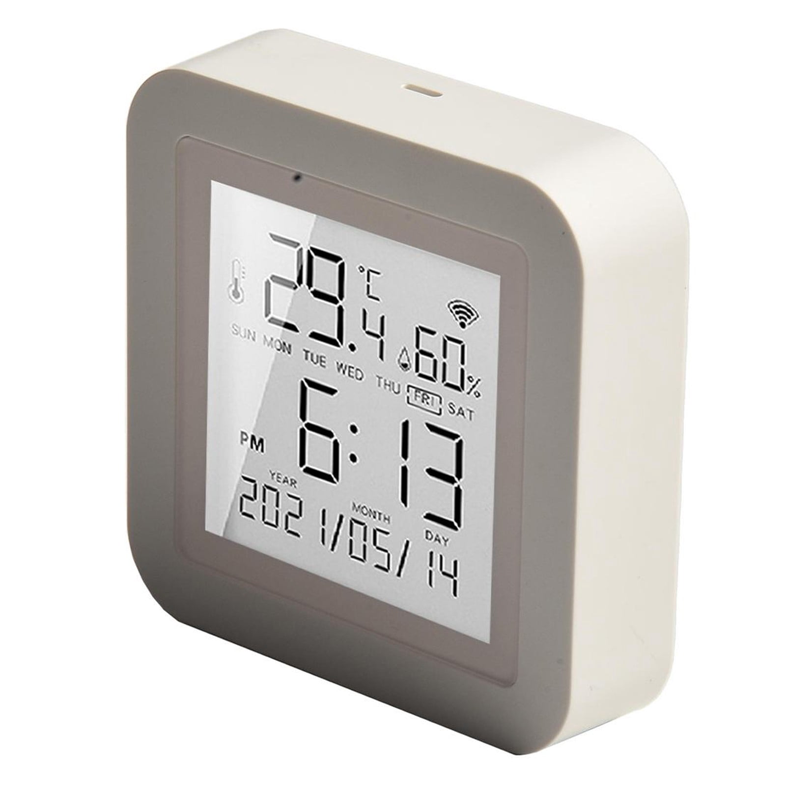 For Tuya Smart WiFi Thermometer Hygrometer Indoor Room Digital TemperatureSensor APP Remote Alarm Work With Alexa- Google- Home