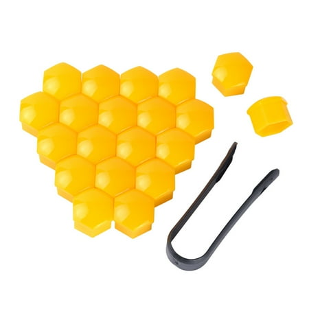 

Car Wheel Nut Caps Universal Auto Hub Screw Cover Replacement Dust-proof Tyre Nuts Bolts Protector with Clip Yellow 17mm