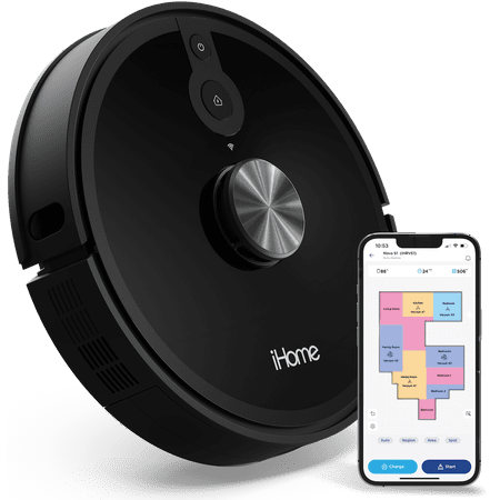 iHome AutoVac Nova S1 Robot Vacuum with LIDAR Navigation, 150 Min Runtime, 2700pa Suction, New