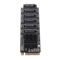 thumbnail image 2 of Tarjeta adaptadora PCIE3.0 a SATA3.0 M.2 M EKY ASM1166 Chip Plug and Play Tarjeta de expansión de 6 puertos M.2 a SATA3.0, 2 of 10