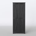 thumbnail image 4 of UPGO 70" Tall Kitchen Pantry, Farmhouse Storage Cabinet with 2 Barn Doors and 5 Adjustable Shelves, Rustic Wood Cupboard for Kitchen, Dining Room, Bathroom, black, 4 of 21