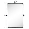 thumbnail image 3 of TEHOME Aura  Bathroom Vanity Mirror 24x36" Stainless Steel Metal Framed Black Rectangular Pivoting Bathroom Mirror, 3 of 6