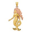 thumbnail image 5 of 14k Gold Two-tone Solid Mermaid Charm Pendant, 5 of 7