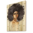 thumbnail image 2 of Designart 'Portrait of Afro American Woman X' Modern Print on Natural Pine Wood, 2 of 5