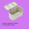 thumbnail image 5 of Conair Gray Pebble Train Case, Travel-Ready Beauty Organizer with Gold-Tone Hardware, 5 of 9
