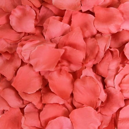 Bulls Silk - Koyal Wholesale Silk Rose Petals Confetti, Coral Bulk 1200-Pack Wedding Flowers Table Scatter, Rose Petal Aisle Runner