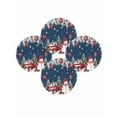 thumbnail image 7 of 13 Inch Round Placemats Set of 4, Navy Blue Christmas Non Slip Heat Insulation PP Table Mats, Xmas Snowman Truck Tree Balls Washable Place Mats for Kitchen Dining Party Table Decor, 7 of 7