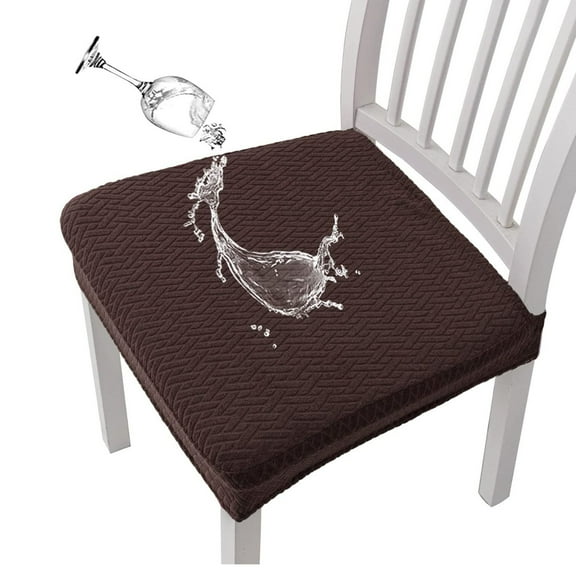 Waterproof Chair Seat Cushion Slipcovers,Jacquard Chair Seat Covers with Elastic Bottom Removable Washable Anti-Dust Chair Seat Protector for Dining Room Hotel Kitchen Banquet-2 Pcs-A