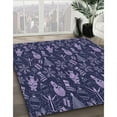 thumbnail image 3 of Ahgly Company Machine Washable Indoor Rectangle Transitional Night Blue Area Rugs, 4' x 6', 3 of 7