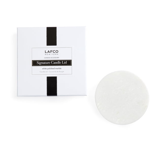 Tapa de vela LAFCO New York Signature de mármol blanco pulido