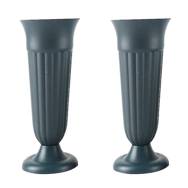 2 piezas de jarrones de cono de tumba YUANXCMXG jardineras de flores de cementerio de plástico