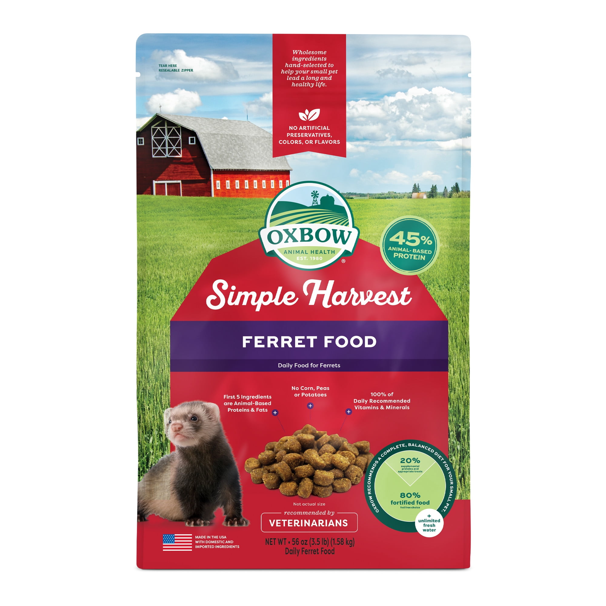 Oxbow Simple Harvest Food for Ferrets 3.5 lb. Bag