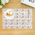 thumbnail image 3 of DouZhe Polyester Placemats Set of 4, Cartoon Cat Koala Panda Leaves Pattern Heat Resistant Place Mats for Dining Table, 12" x 18", 3 of 7