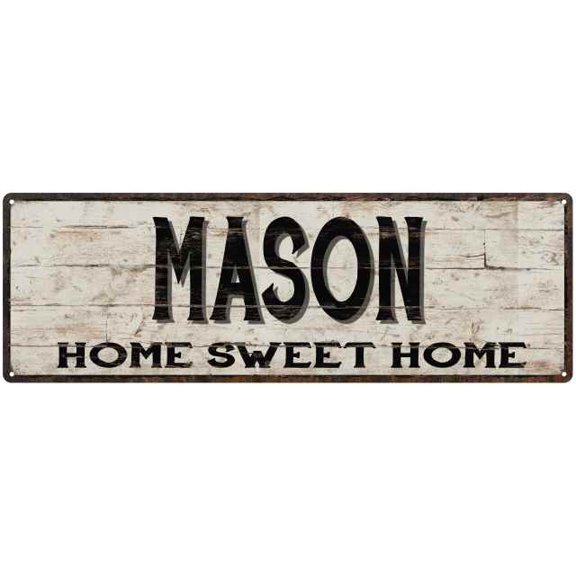 MASON Rustic Home Sweet Home Sign Gift 6x18 Metal Decor 106180084149
