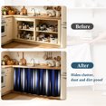 Abstract White Shelf Blue Black White Cabinet Curtains 10