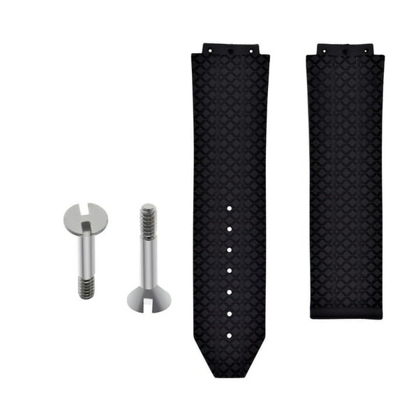 REPLACEMENT 24MM RUBBER BAND STRAP FOR HUBLOT 44-44.5MM H BIG BANG   2 SCREW
