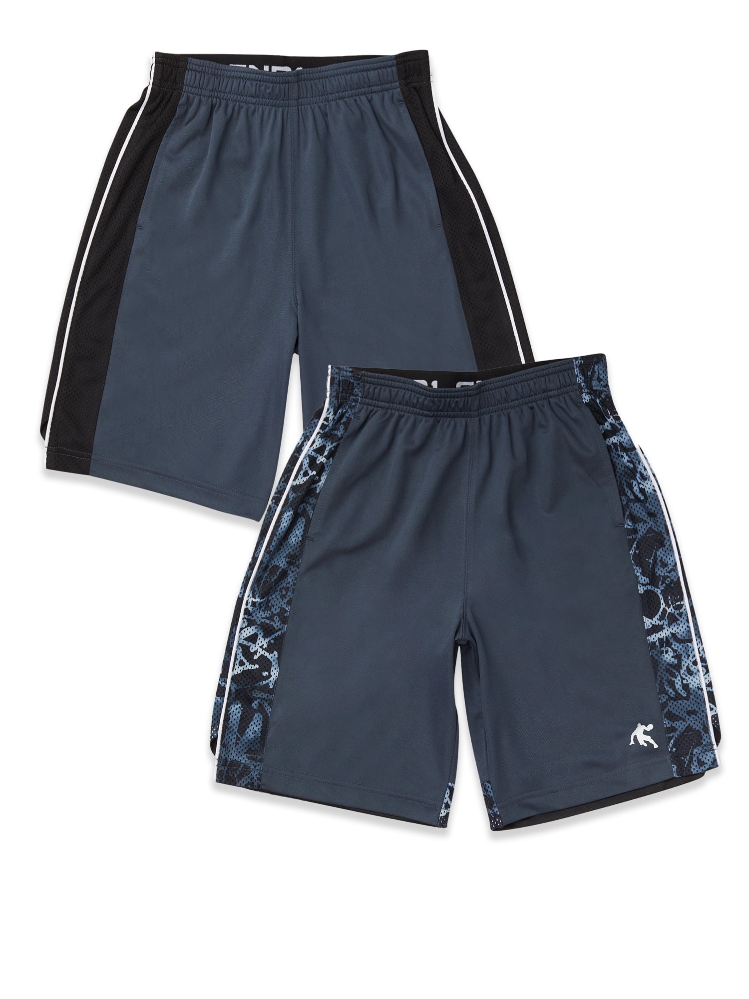 Black/Blue RBX Boys? Active Shorts ? Athletic Performance Basketball Shorts 2 Pack Size 4 